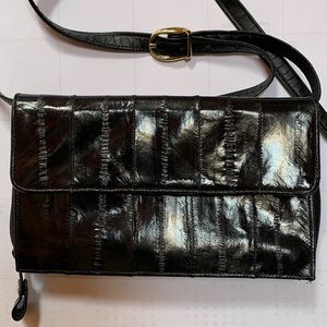 Vintage Lee Sands Eel Skin Wallet Clutch Crossbody